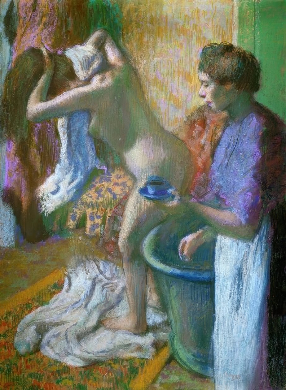Frukost efter badet av Edgar Degas