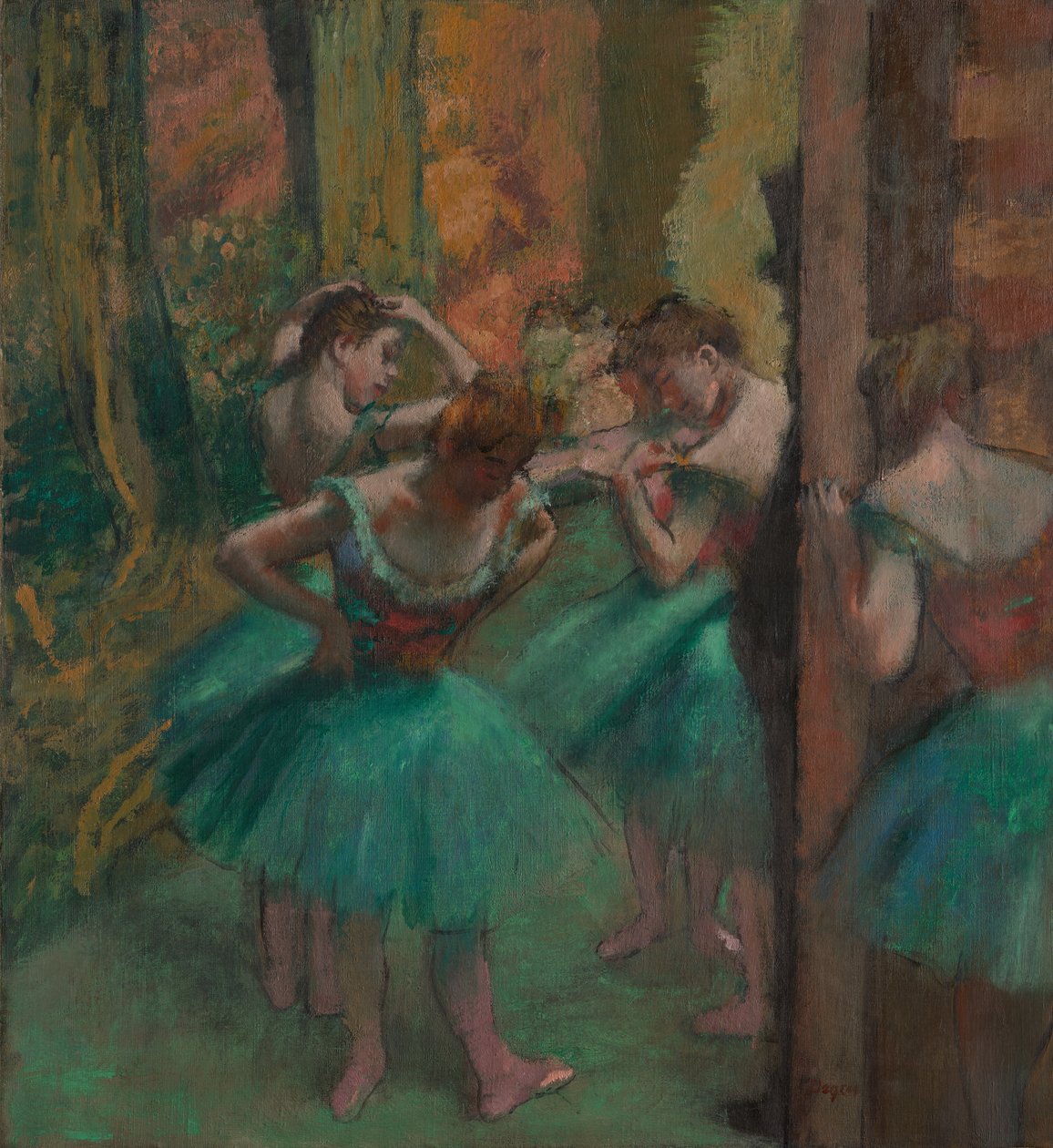 Dansare, rosa och grönt, ca. 1890. av Edgar Degas