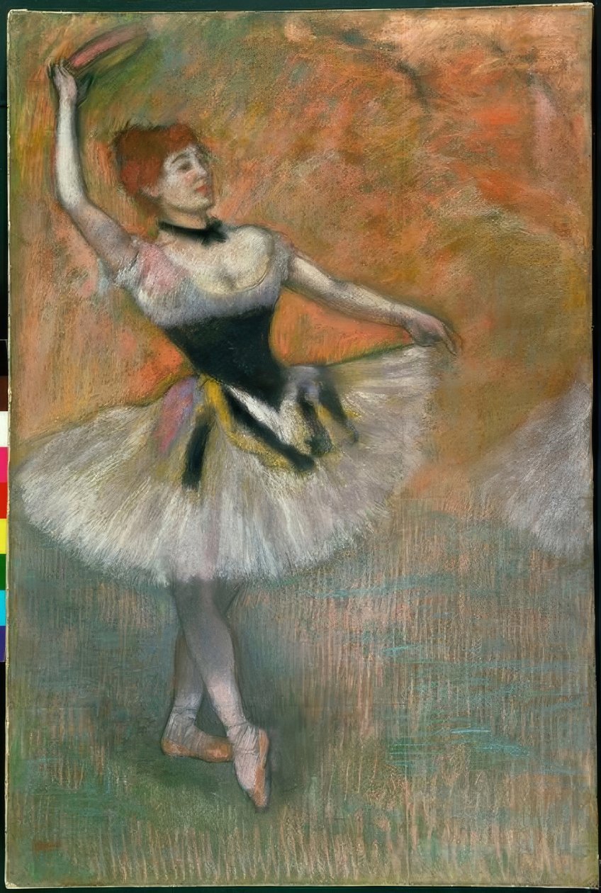 Dansare med tamburin av Edgar Degas