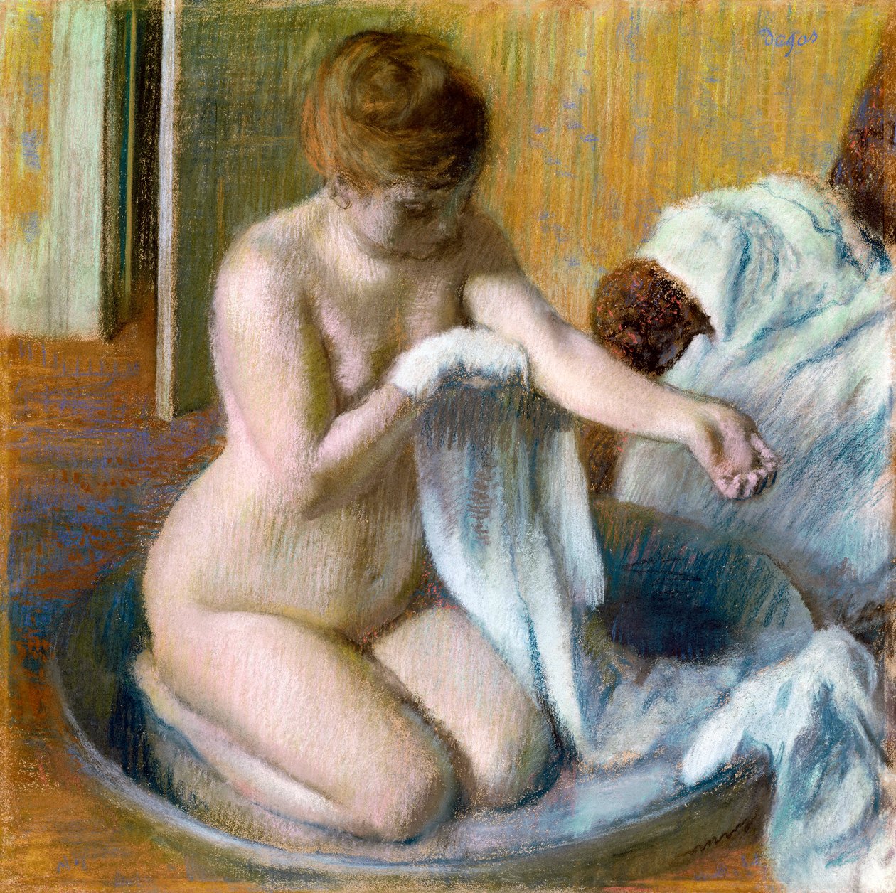 Kvinna i badkar, ca. 1883 av Edgar Degas