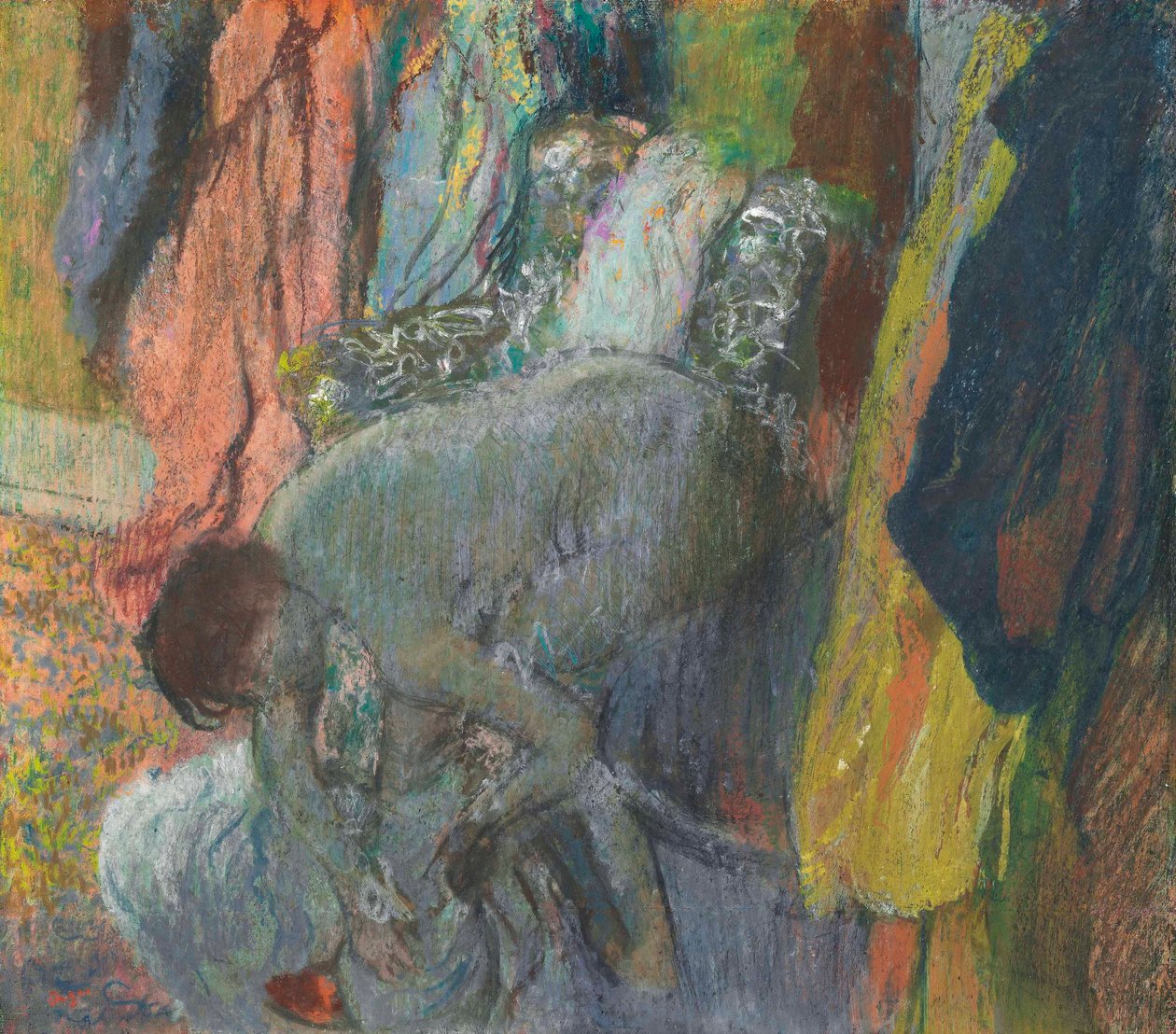 Kvinna torkar av sina fötter av Edgar Degas