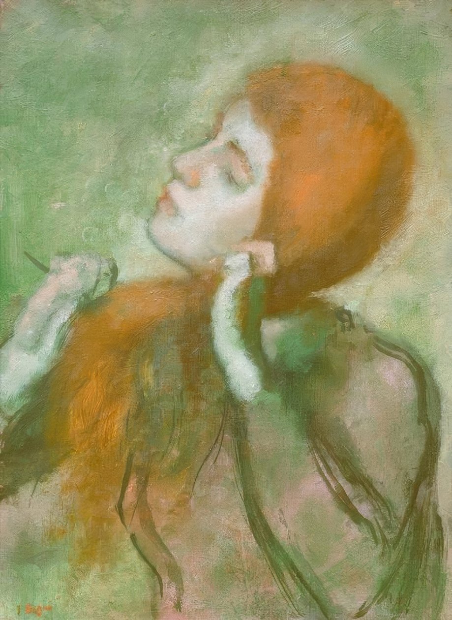 Kvinna som kammar av Edgar Degas