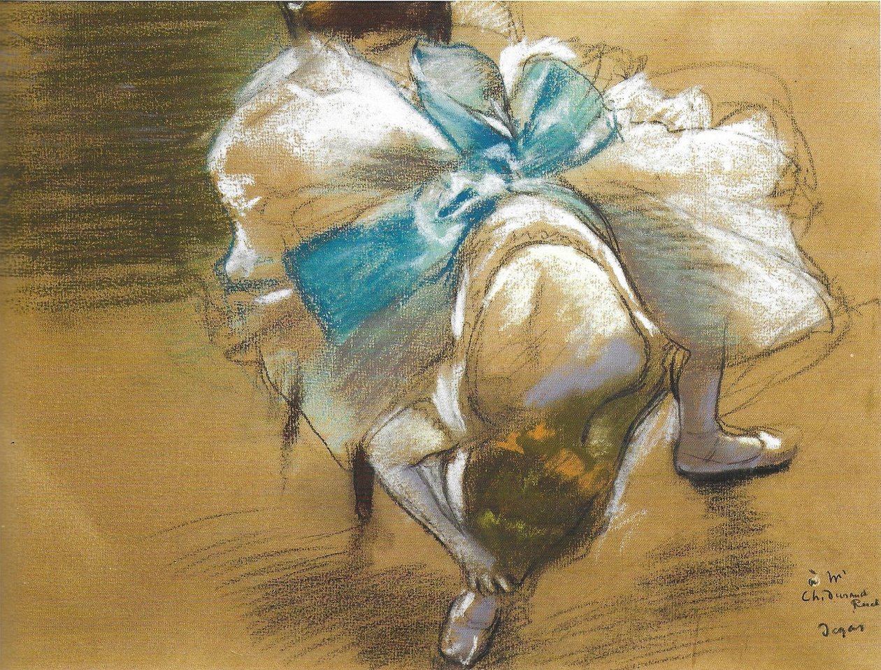 Franska: Dansare sätter fast sin toffel igen av Edgar Degas