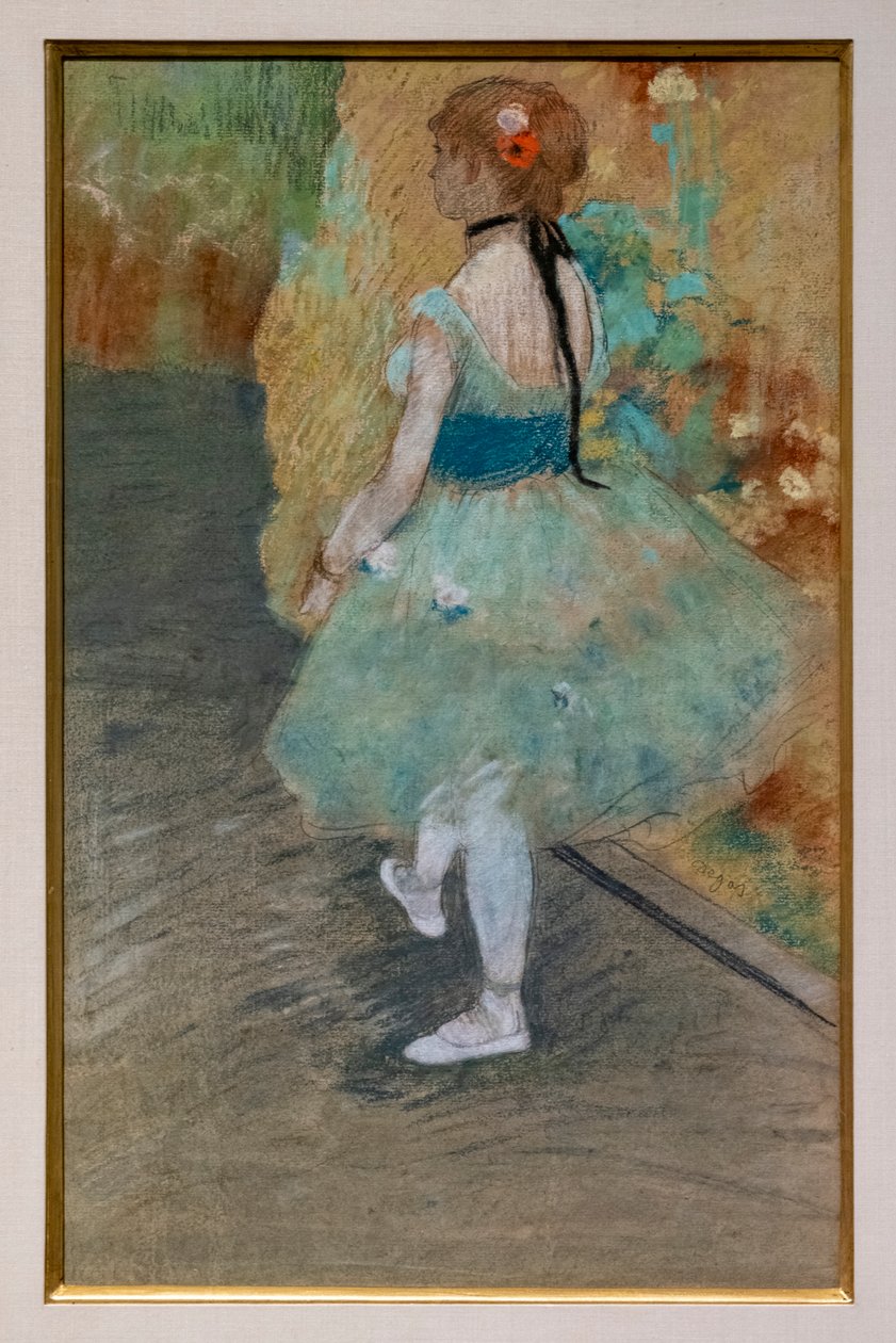 Grön dansare. Omkring 1878. Pastell på papper. av Edgar Degas