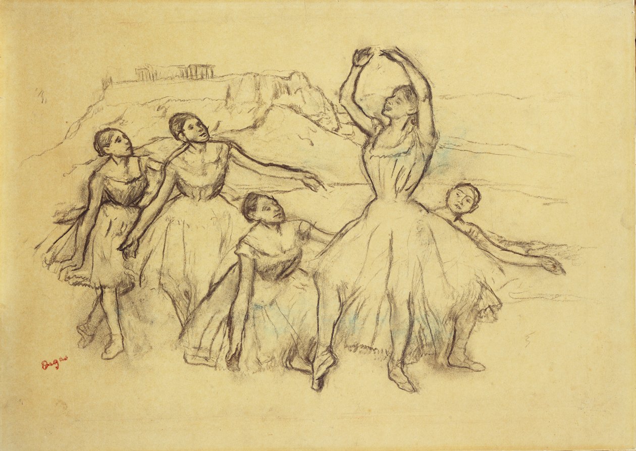Grupp av dansare, ca 1890-95 av Edgar Degas
