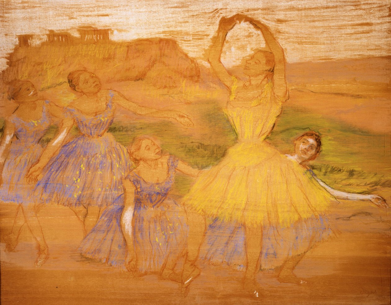 Grupp av dansare, ca 1895-1897 av Edgar Degas