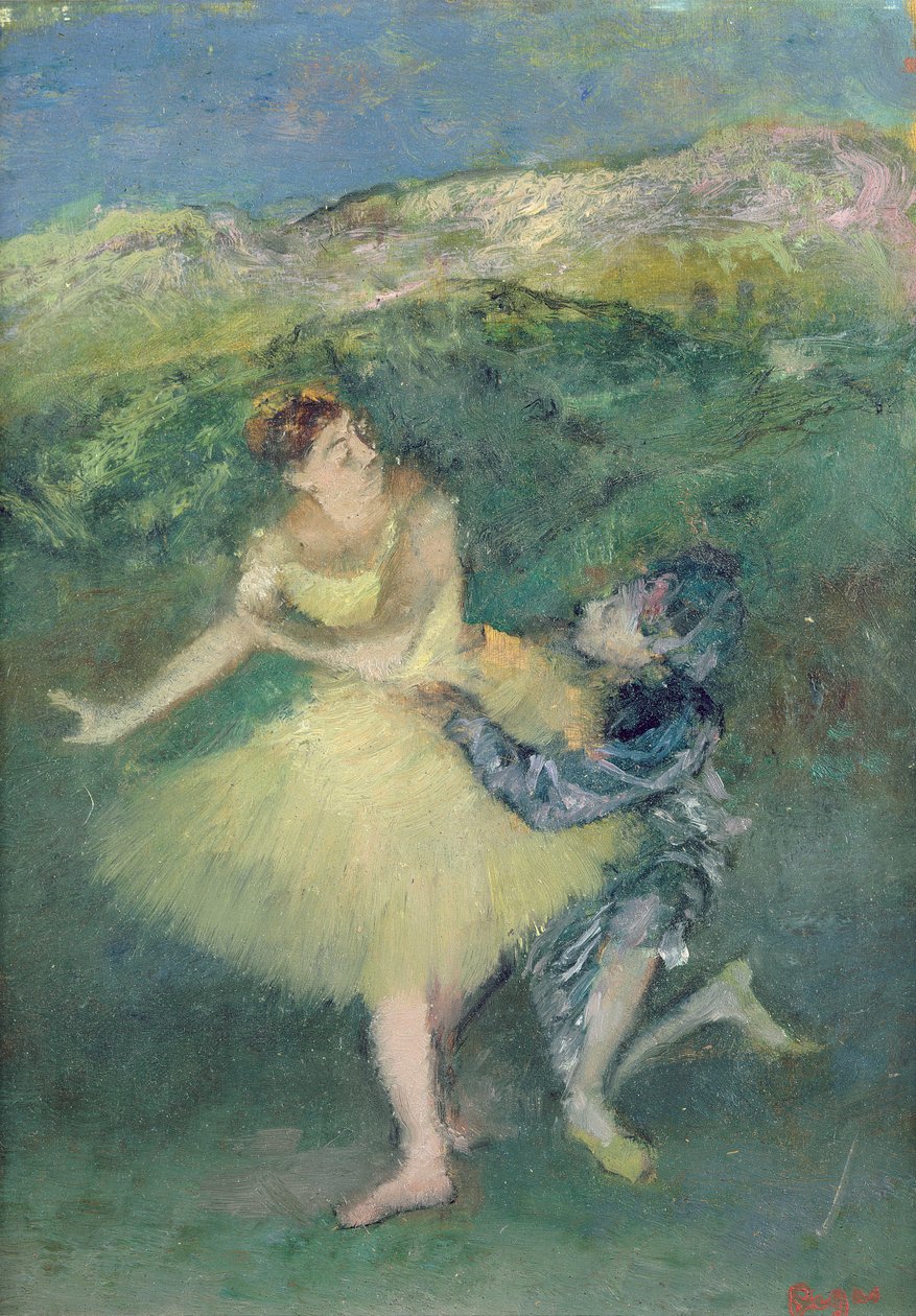 Harlequin ma Columbine, c.1886-90 swed av Edgar Degas