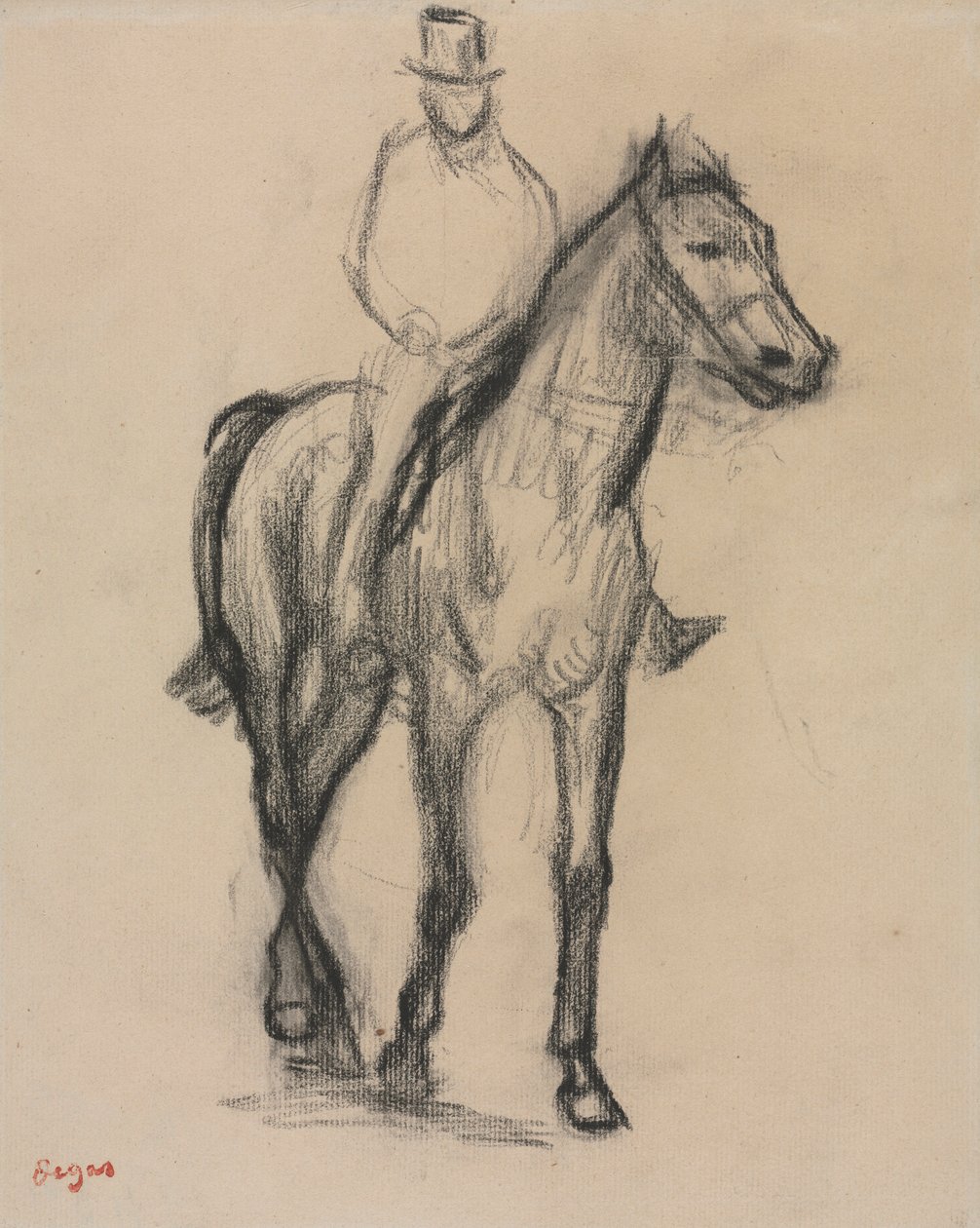 Häst och ryttare, ca. 1890. av Edgar Degas