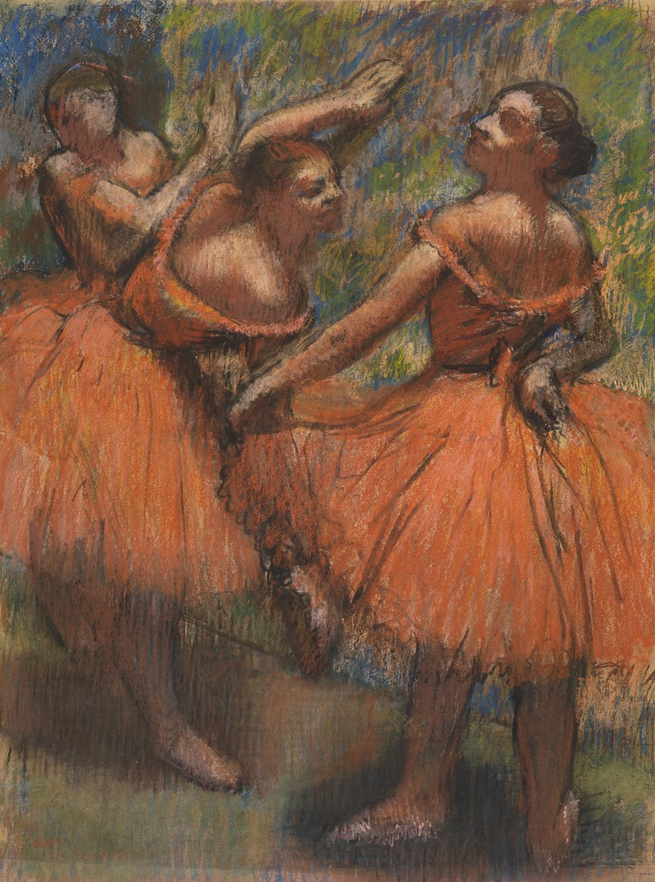 The Red Skirts, ca 1807-1901 (pastell på papper) av Edgar Degas