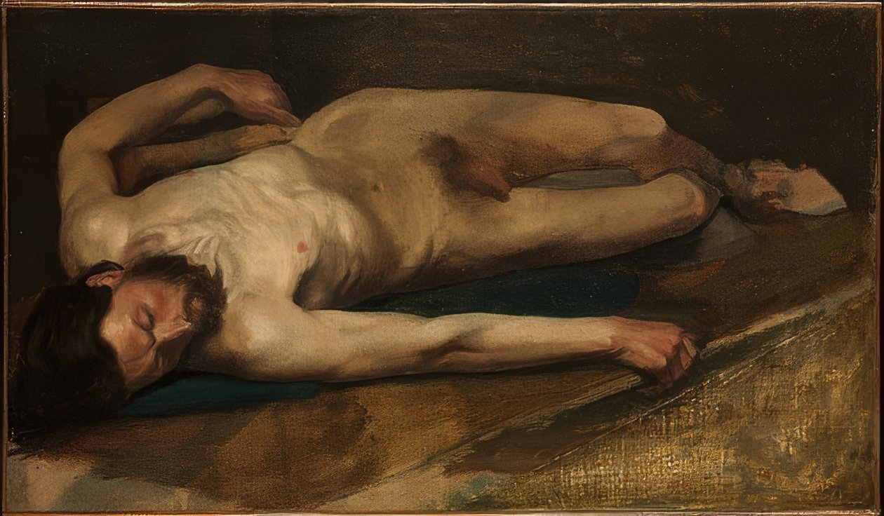 Naken man. 1856 av Edgar Degas