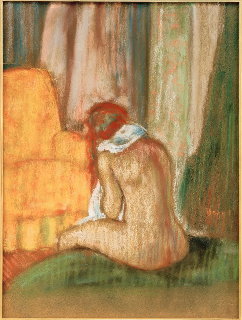 Nu assis de dos av Edgar Degas