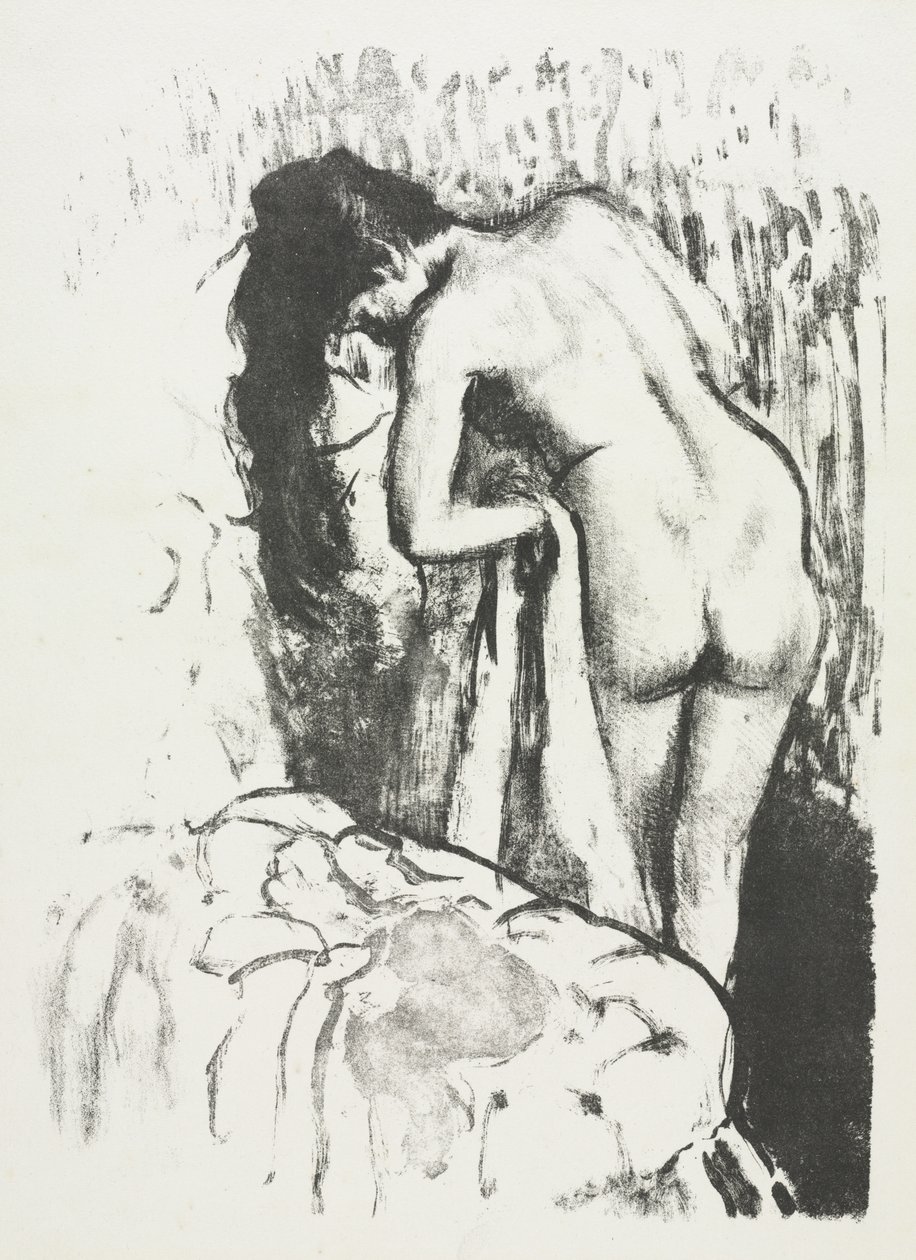 Naken kvinna som står och torkar sig av Edgar Degas