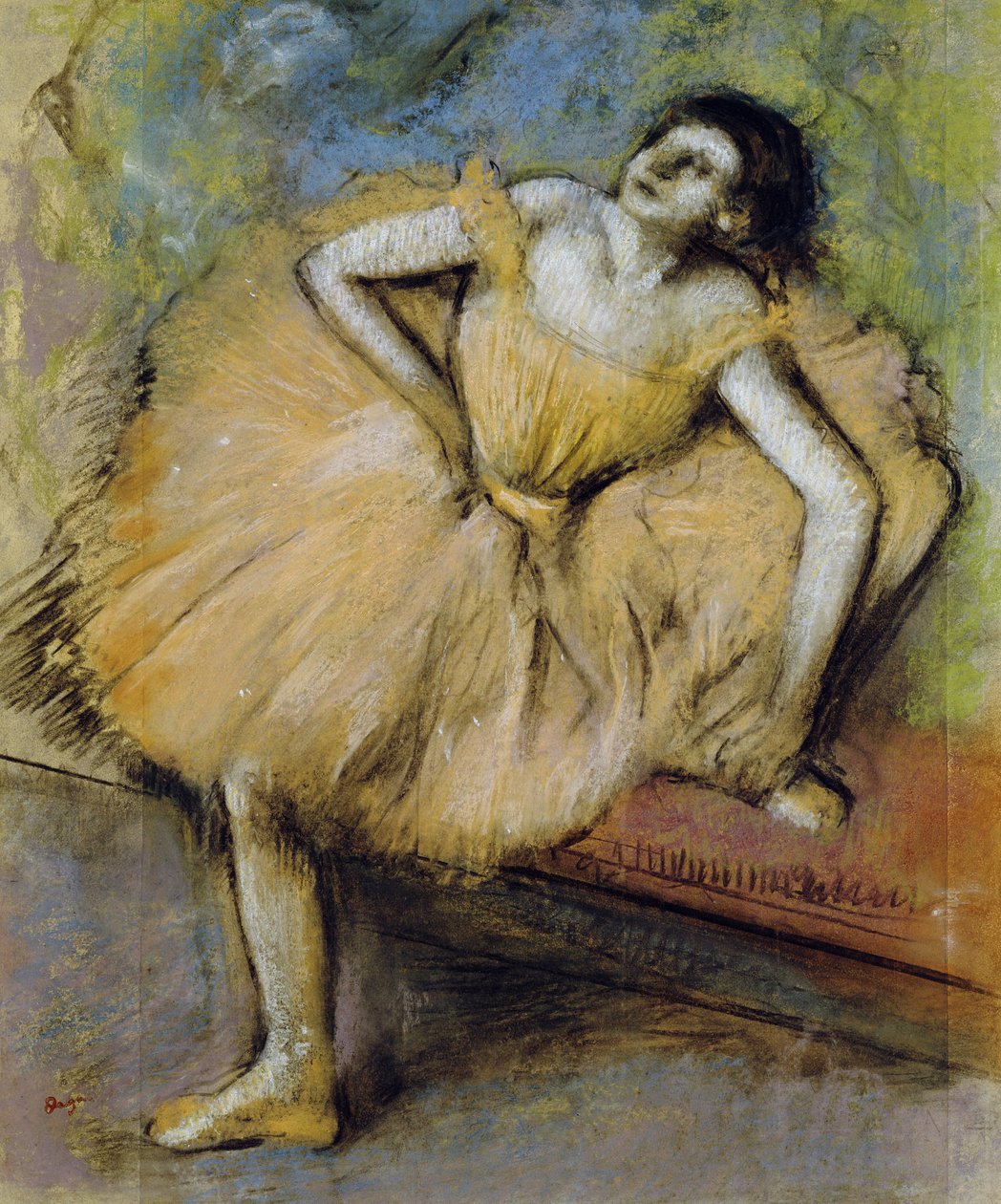 Sittande dansare, ca 1894 av Edgar Degas