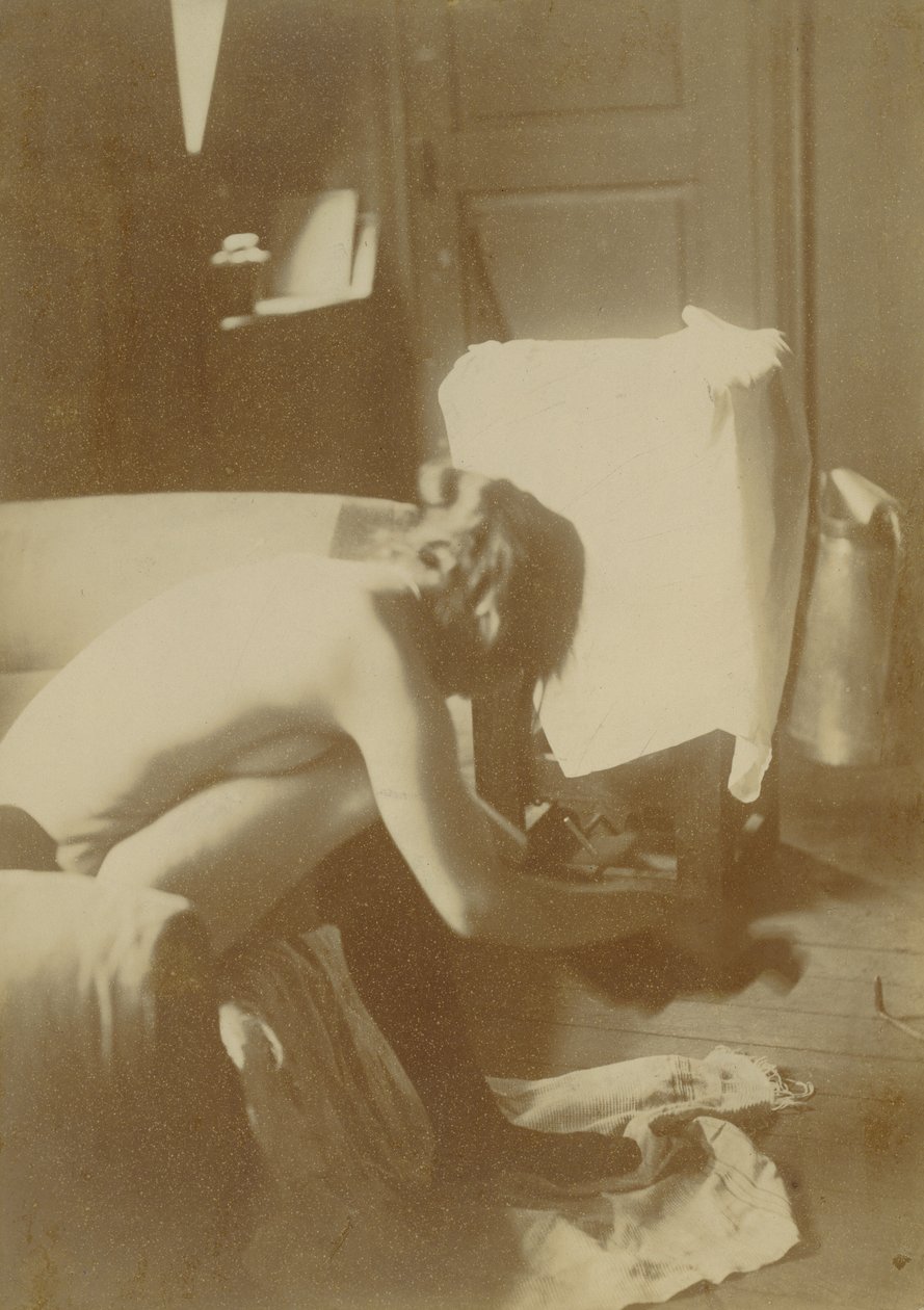 [Sittande naken] av Edgar Degas