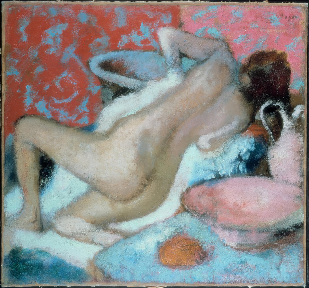 Kvinna torkar sig själv av Edgar Degas