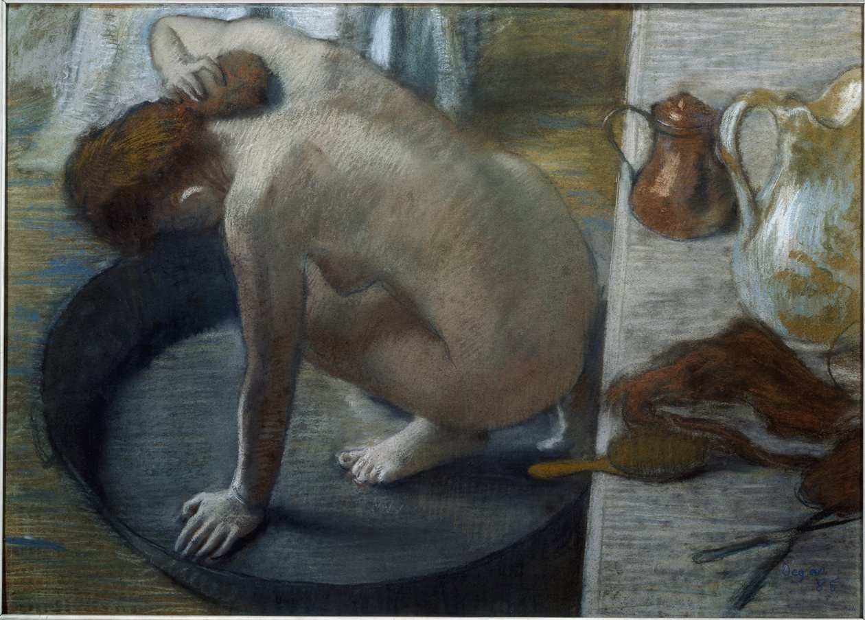 The Tub - pastell på kartong av Edgar Degas