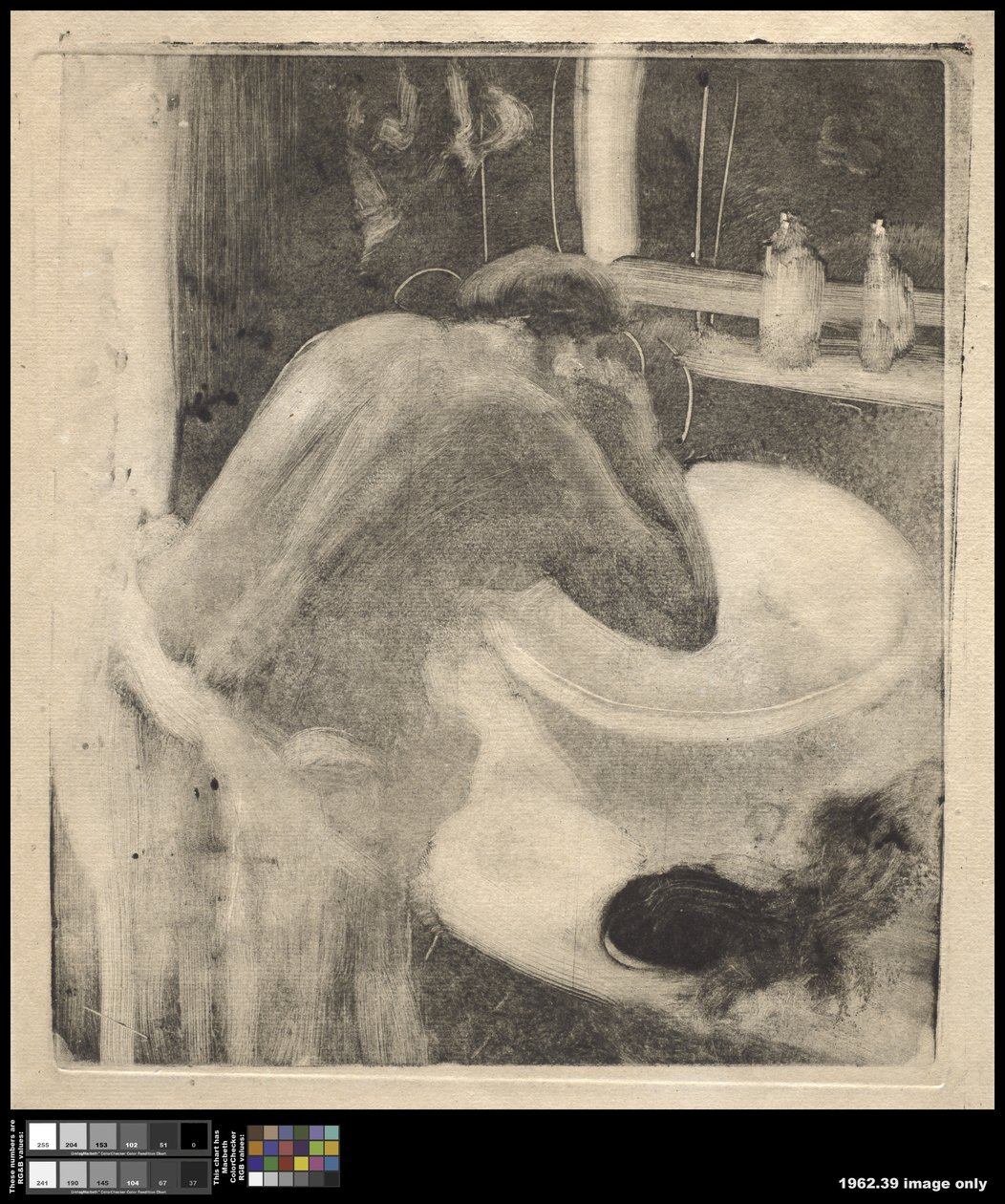 Tvättstället, ca 1880-85 av Edgar Degas