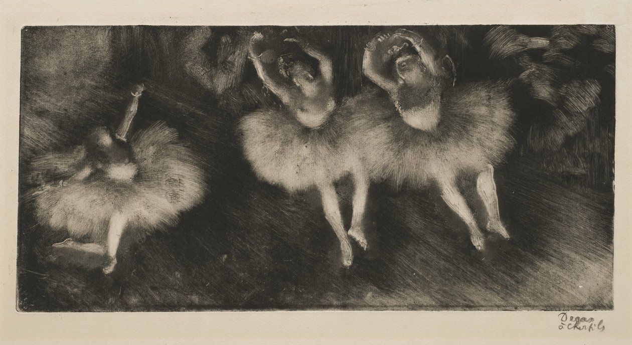 Tre balettdansare, ca 1878 av Edgar Degas