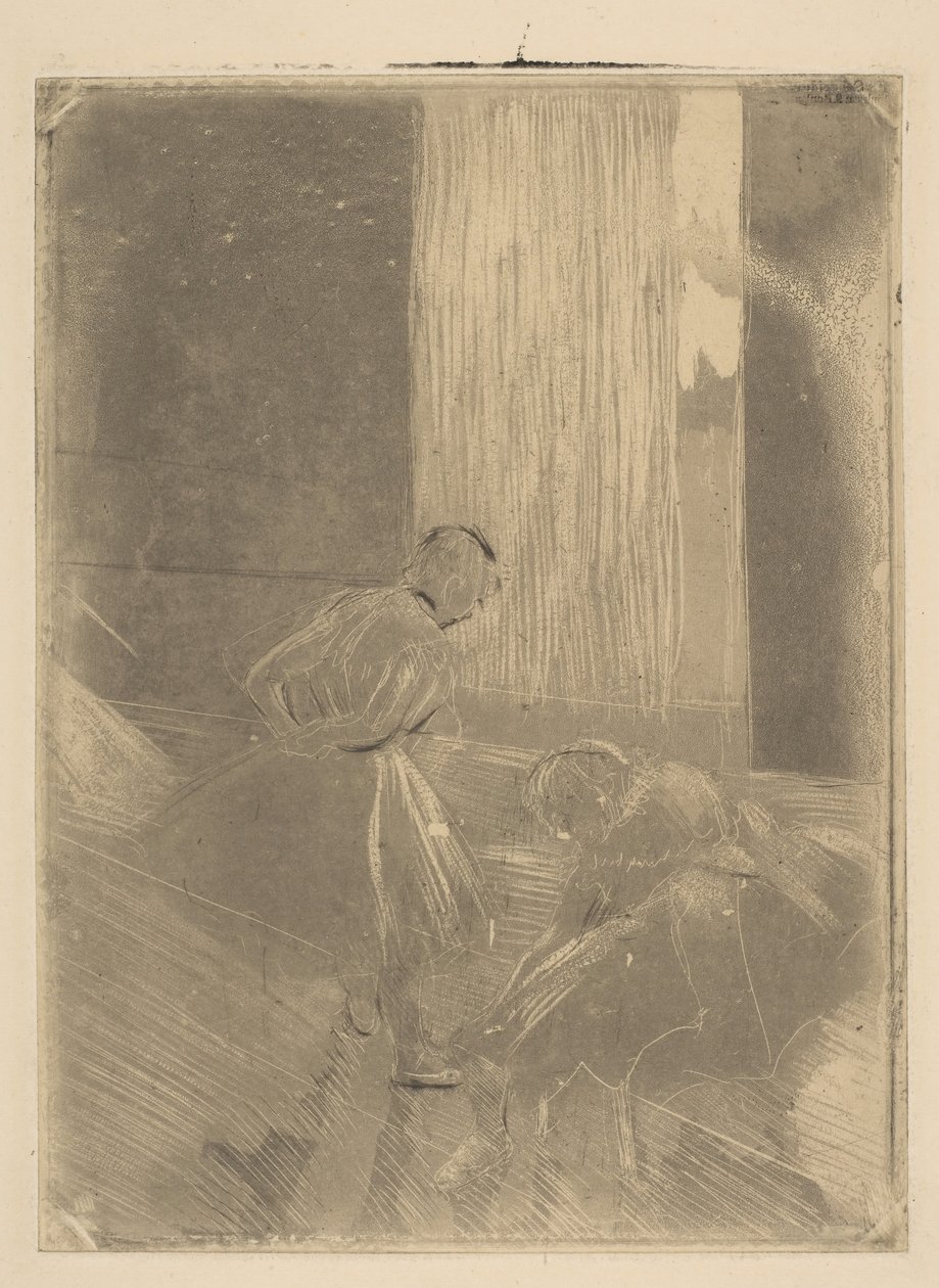 Två dansare i ett replokal, 1877-78. av Edgar Degas