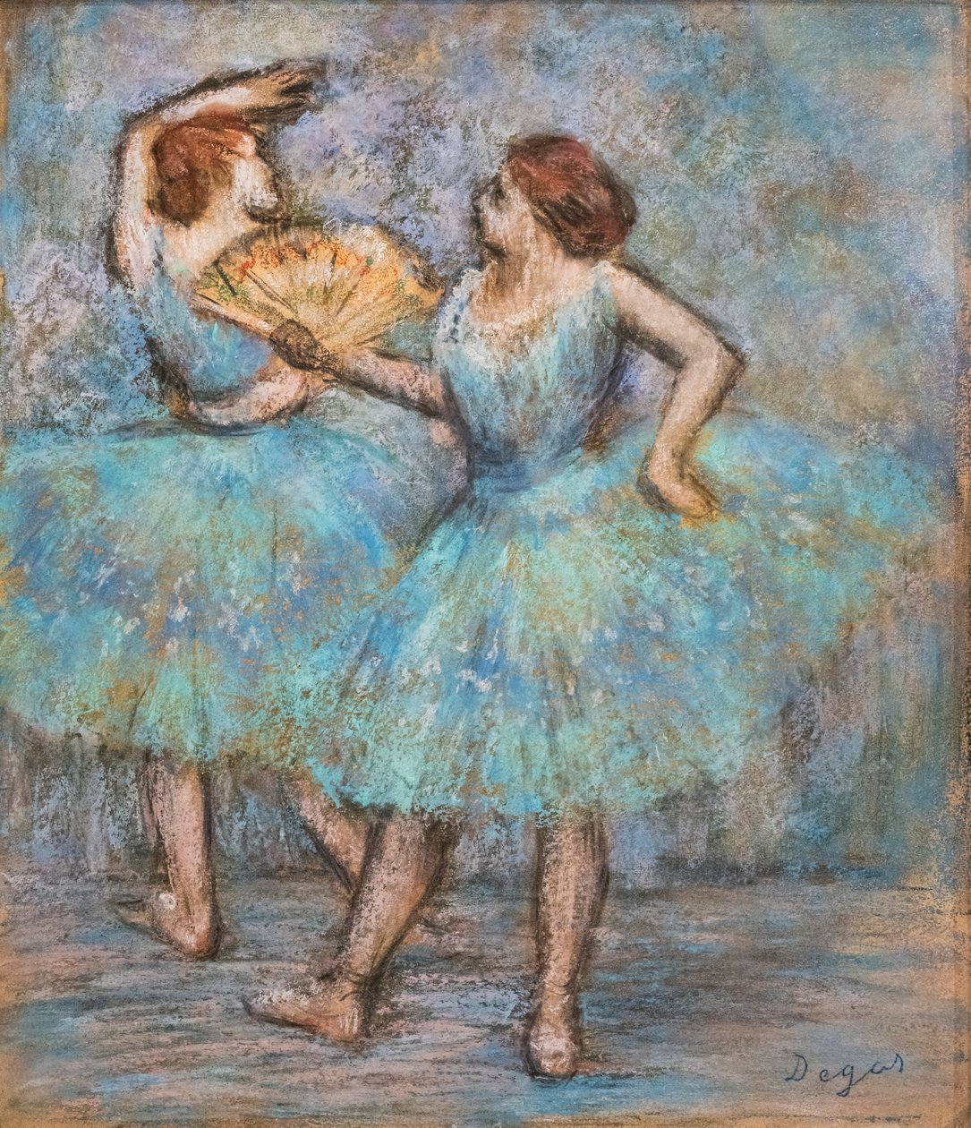 Två dansare. Omkring 1905. Pastell på kartong. av Edgar Degas