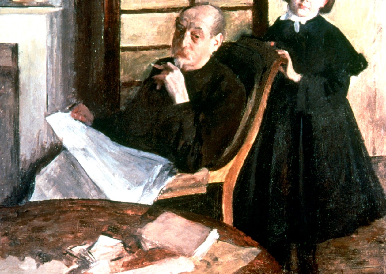 Farbror och brorsdotter, c1876 av Edgar Degas