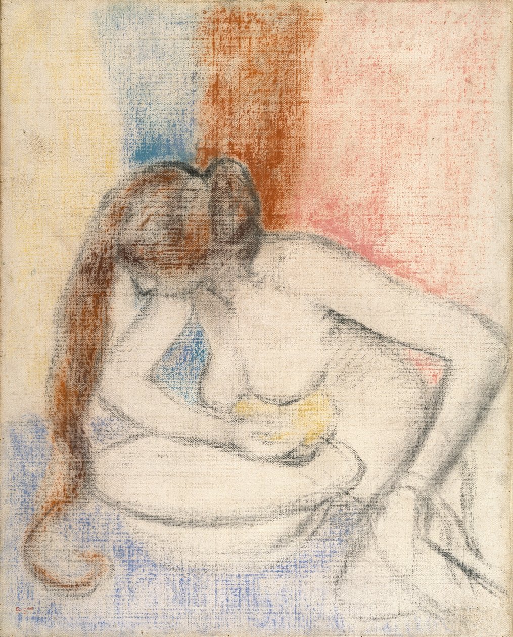 Woman Bathing, ca 1897 (pastell på grundmålad duk) av Edgar Degas