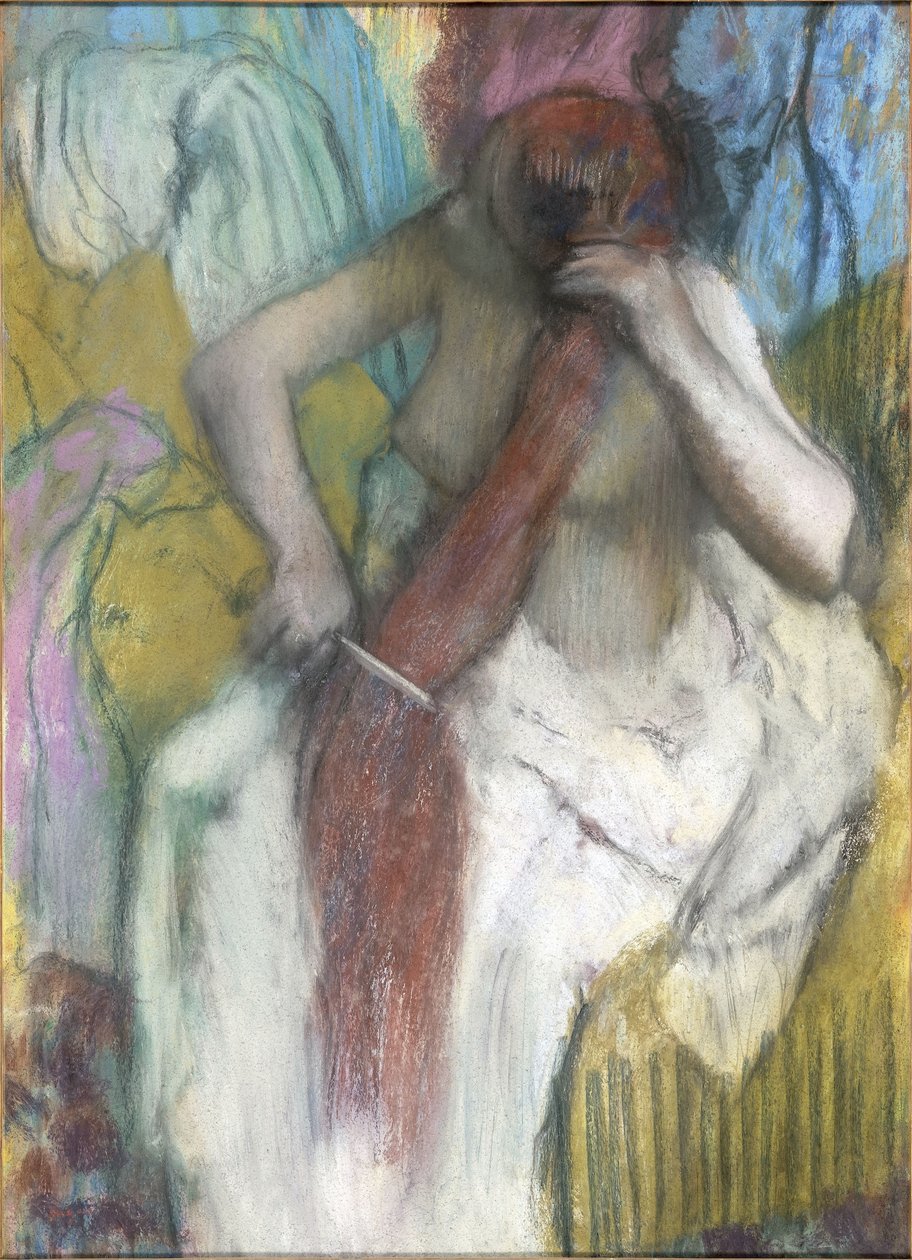 Kvinna som kammar sitt hår av Edgar Degas