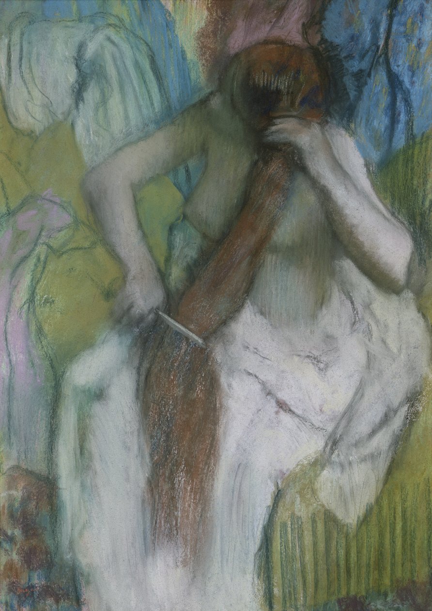 Kvinna som kammar sitt hår av Edgar Degas