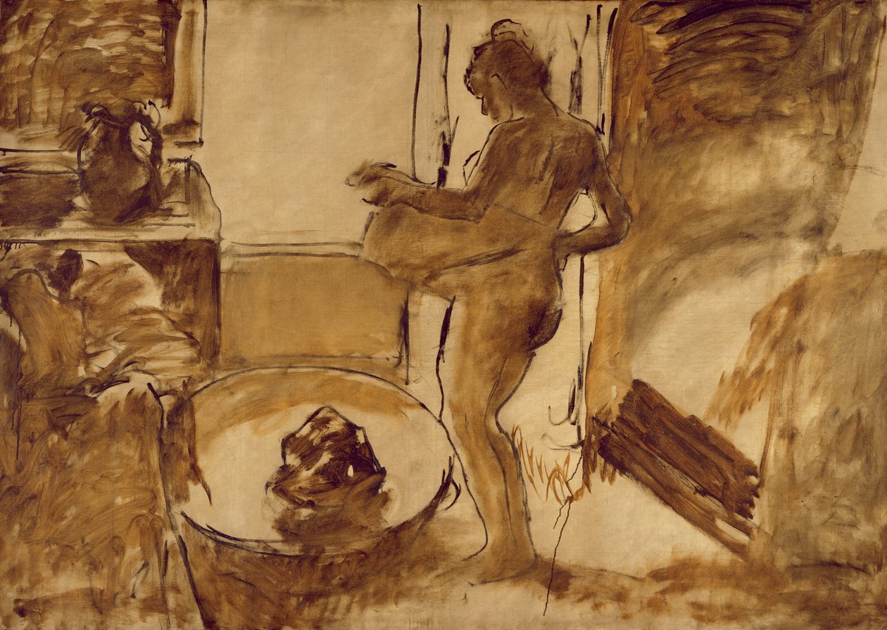 Kvinna som torkar sig, c.1884-86 av Edgar Degas