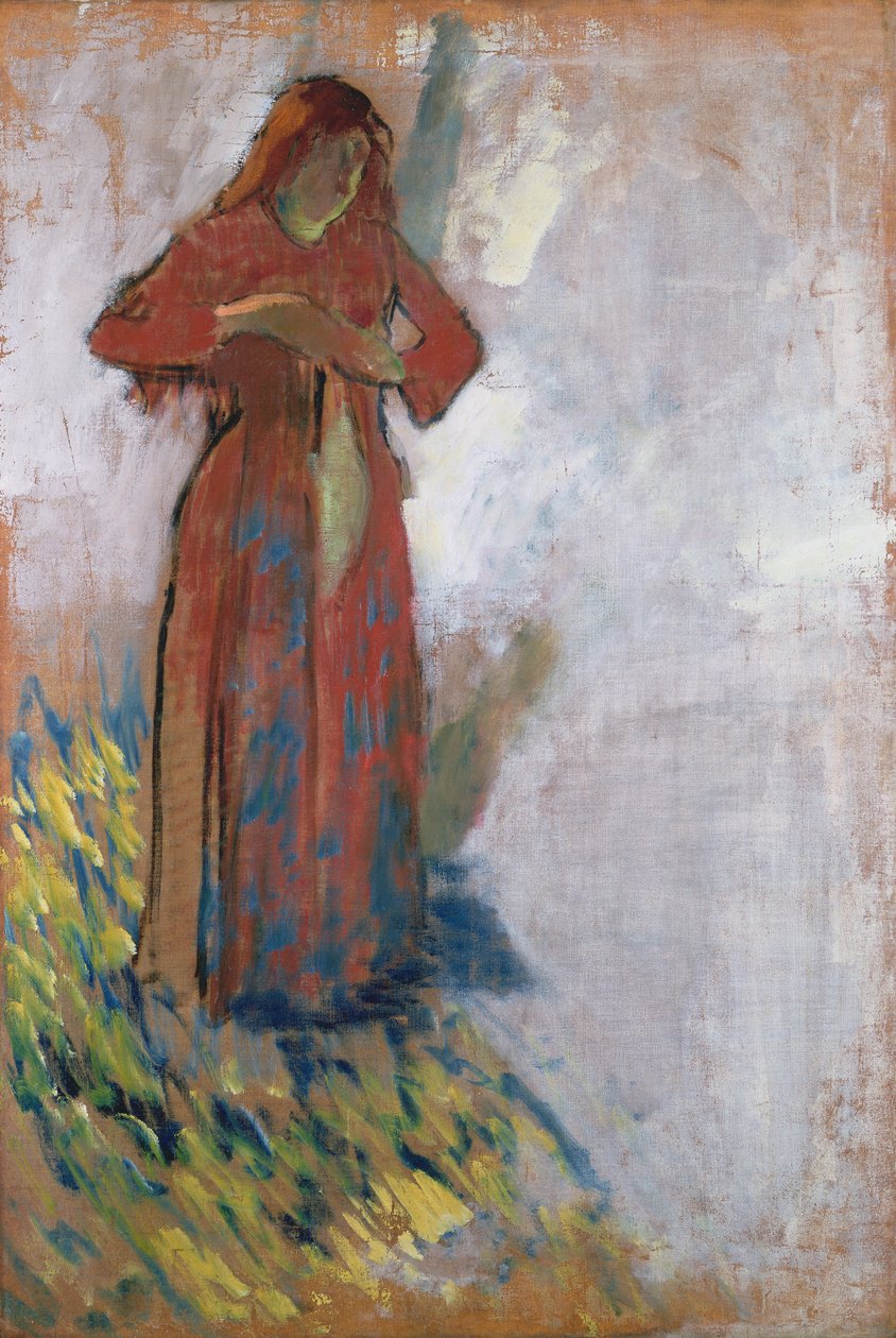 Kvinna som klär av sig av Edgar Degas