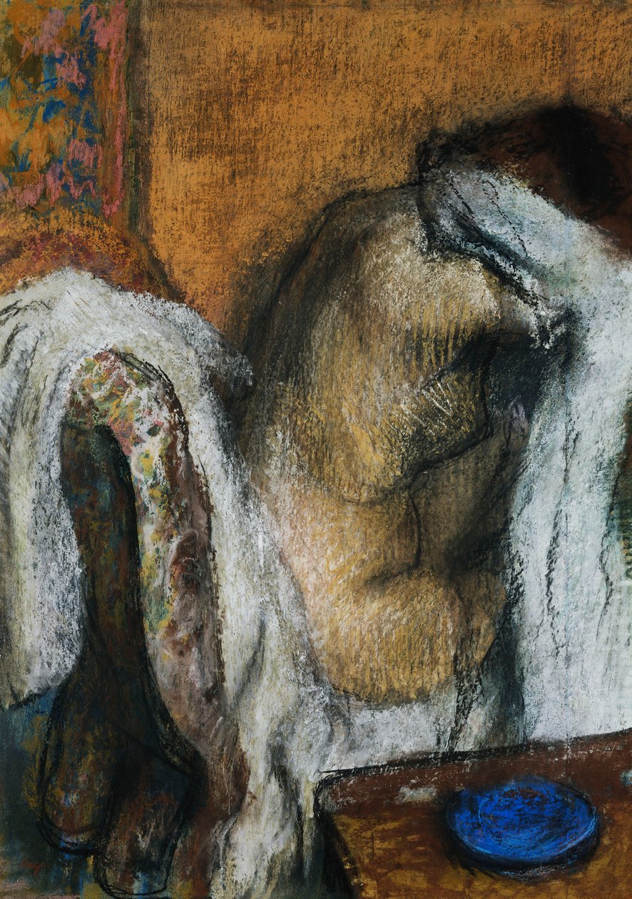 Kvinna tvätt; Femme a sa Toilette, c.1905-07 av Edgar Degas