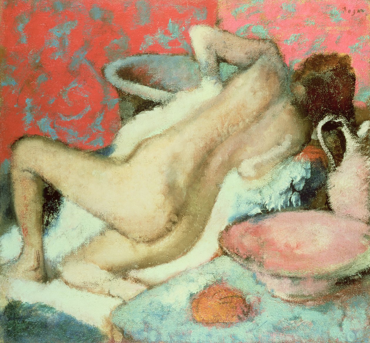 Kvinna som torkar sig, 1896 av Edgar Degas