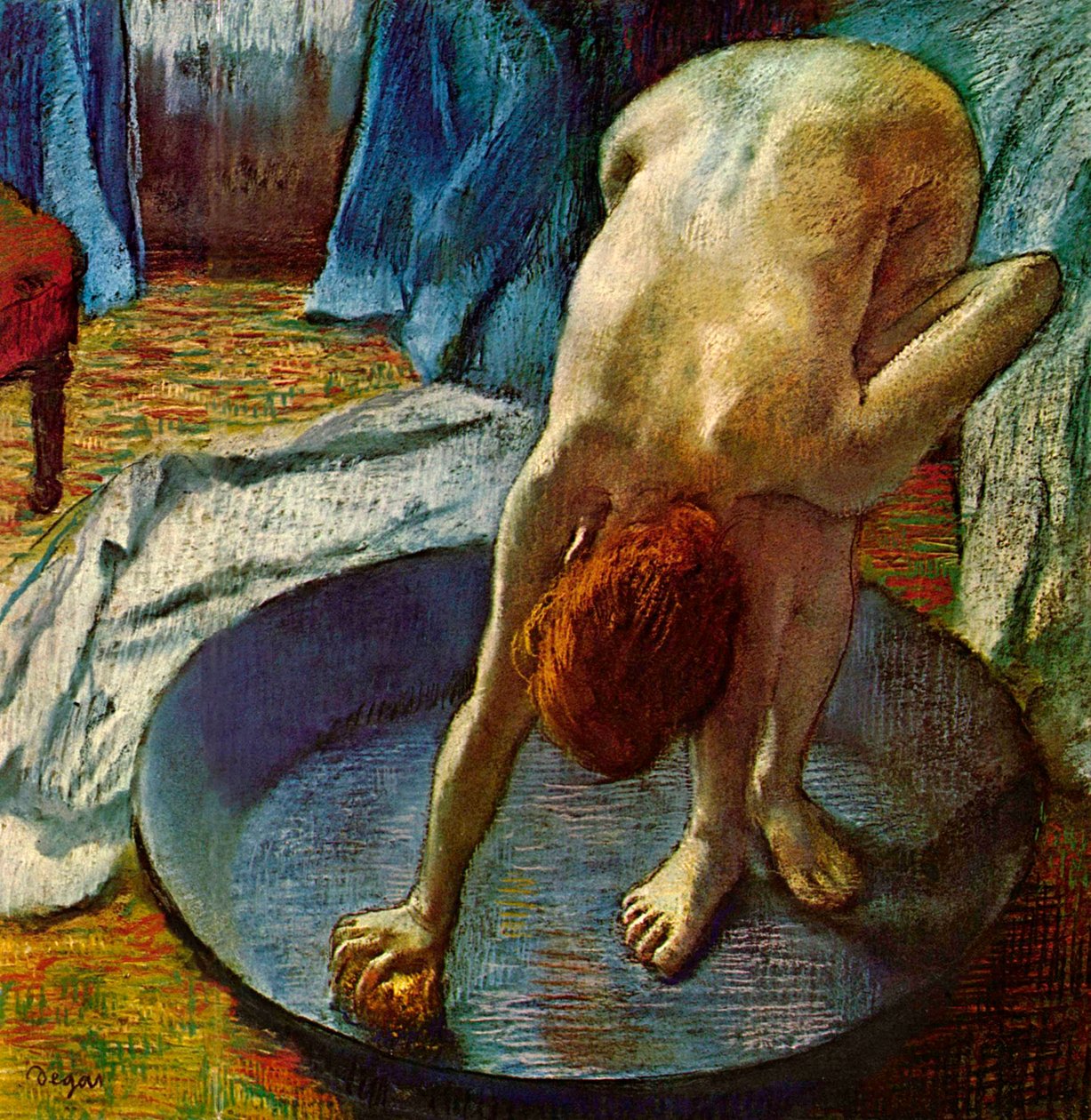 Kvinna i ett badkar, 1886. av Edgar Degas