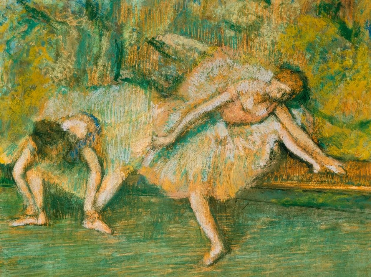 Två dansare på en bänk av Edgar Degas