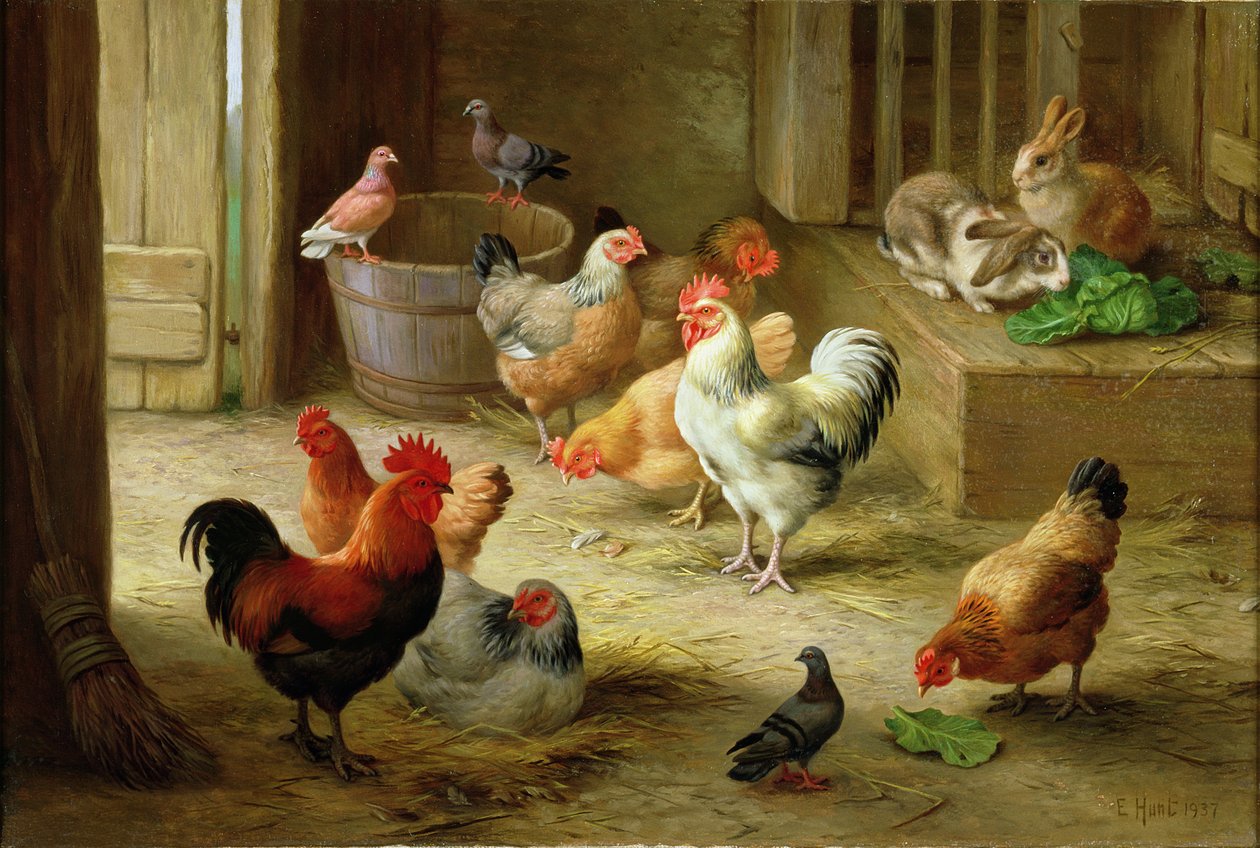 Scen från bondgård av Edgar Hunt