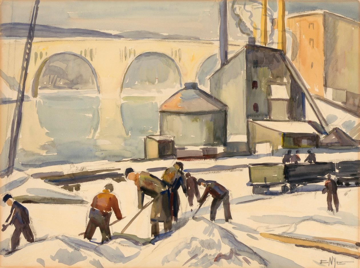 C.W.A.-arbetare vid Key Bridge av Edgar Nye