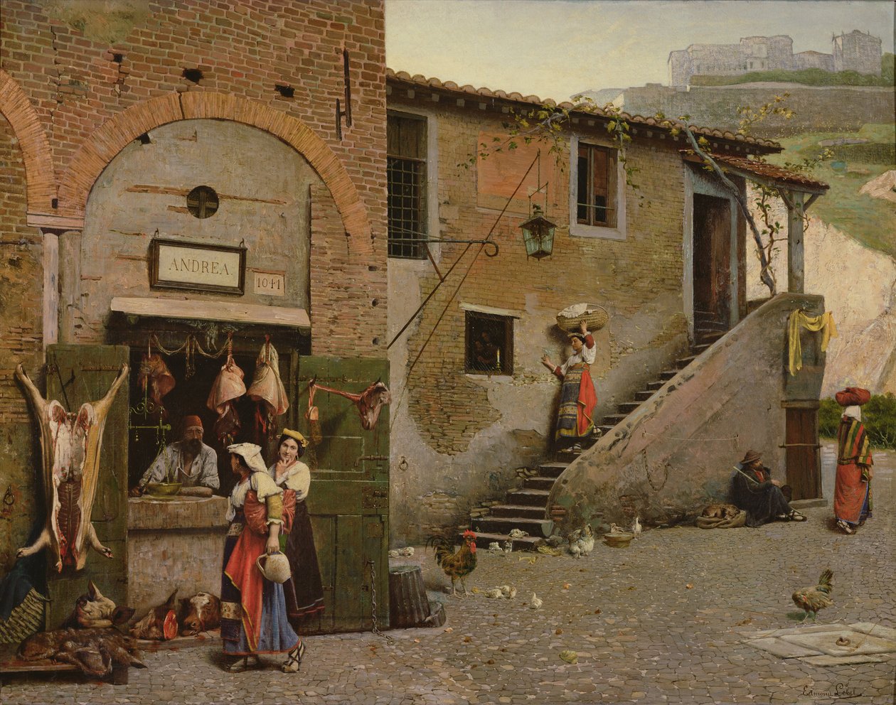 En Trastevere slaktare, Rom av Edmond Lebel