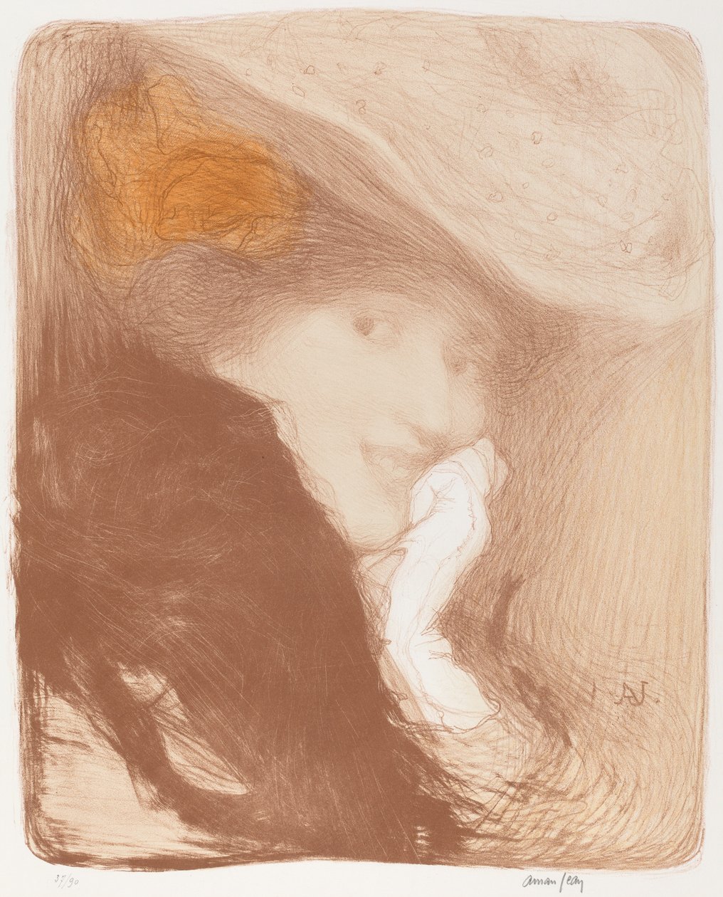 La Rieuse: Madame Albert Besnard av Edmond Aman Jean