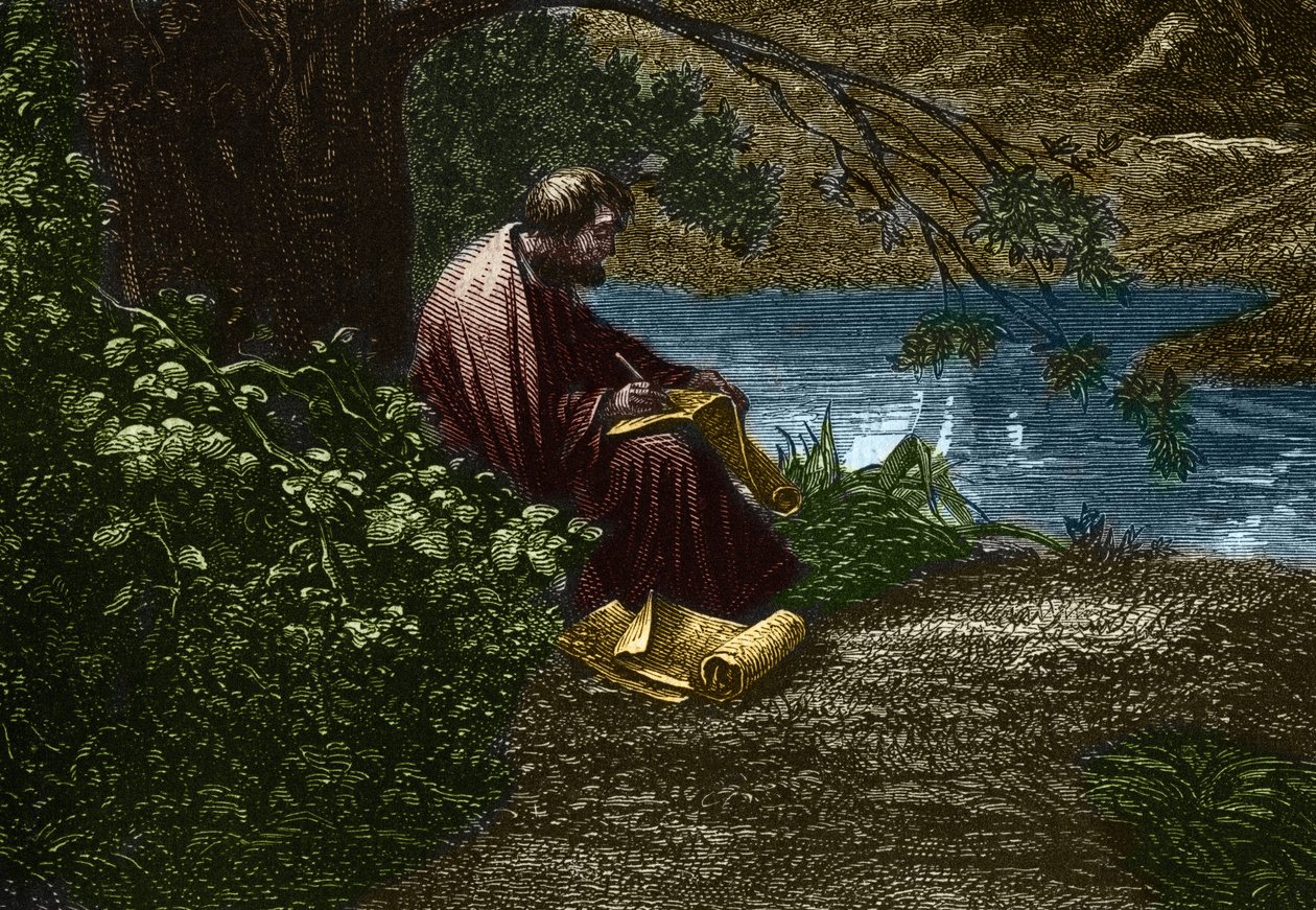 Den grekiske filosofen Democritus (Demokritos) av Edmond Castan