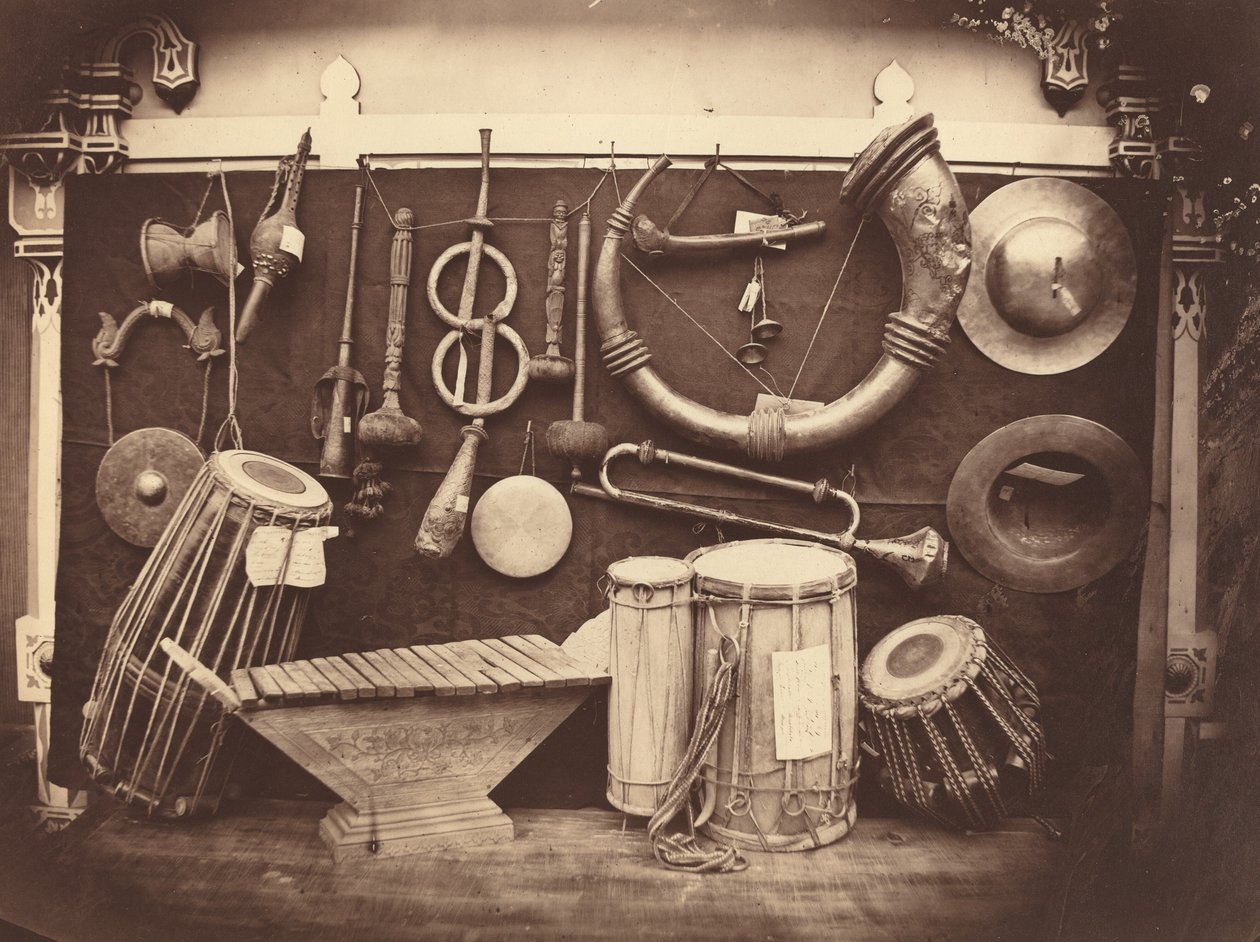Stilleben av musikinstrument, ca. 1863. av Edmond Lebel