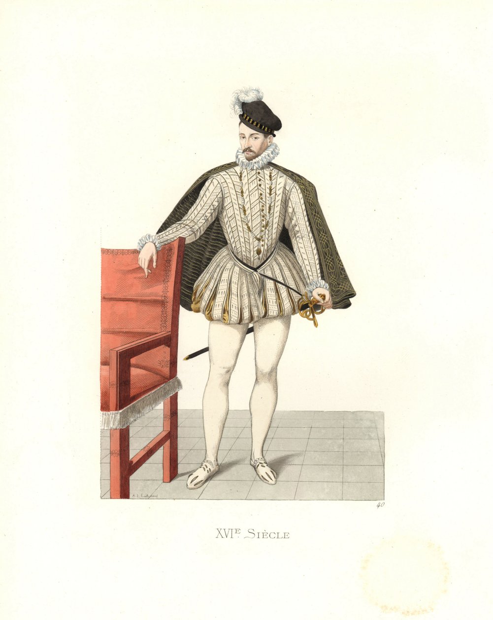 Kung Karl IX av Frankrike (1550-1574) (gravyr) av Edmond Lechevallier Chevignard