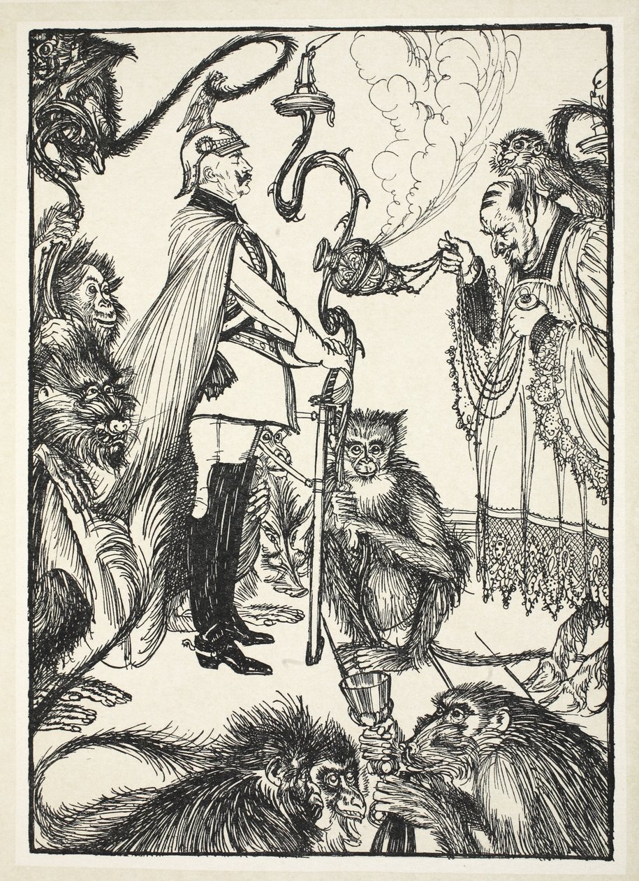 Den svarta mässan nr 1 (The Celebrant and the Master of Ceremonies), illustration från The Kaiser