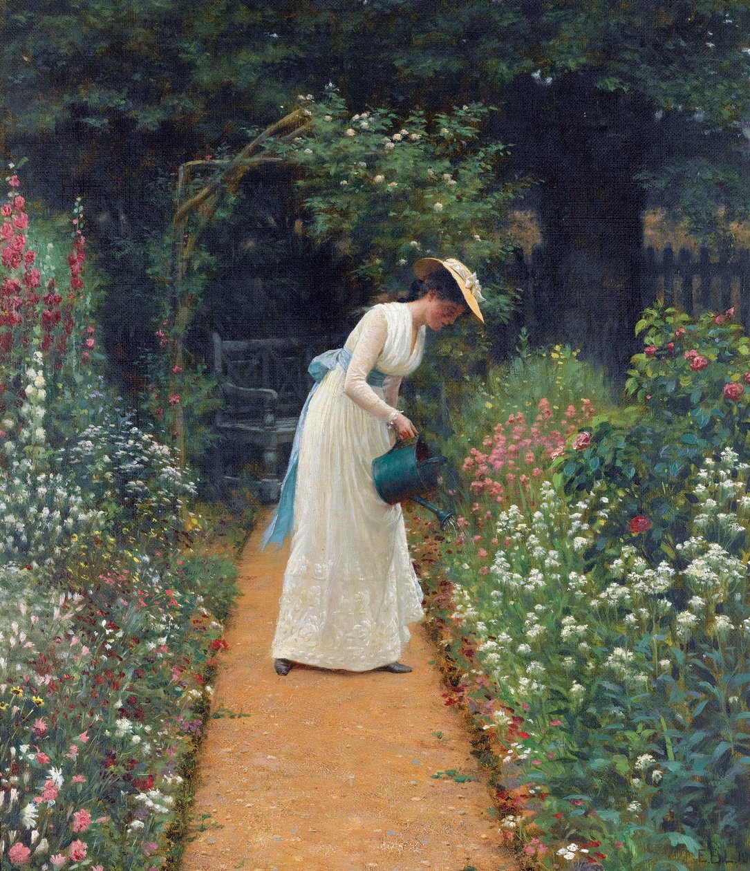 Min frus trädgård av Edmund Blair Leighton