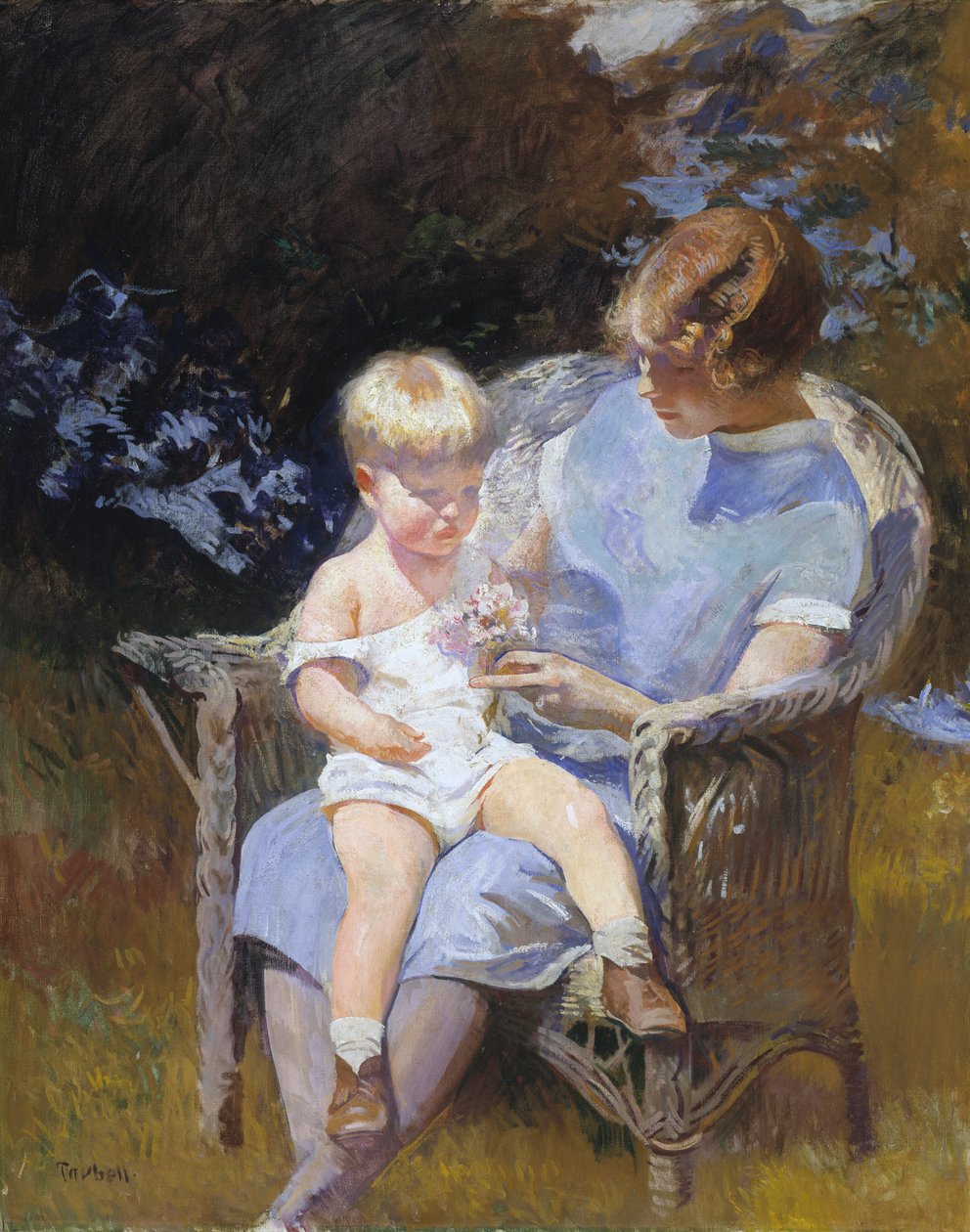 Marjorie och Lille Edmund, 1928. av Edmund Charles Tarbell