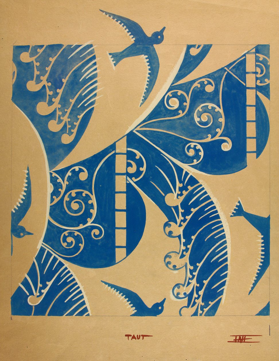 Taut, ca 1930 (gouache på papper) av Edmund Hunter