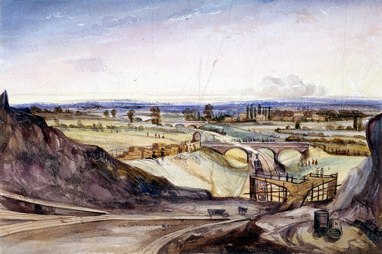 Översikt över Hampstead, London, 1837 av Edmund Marks