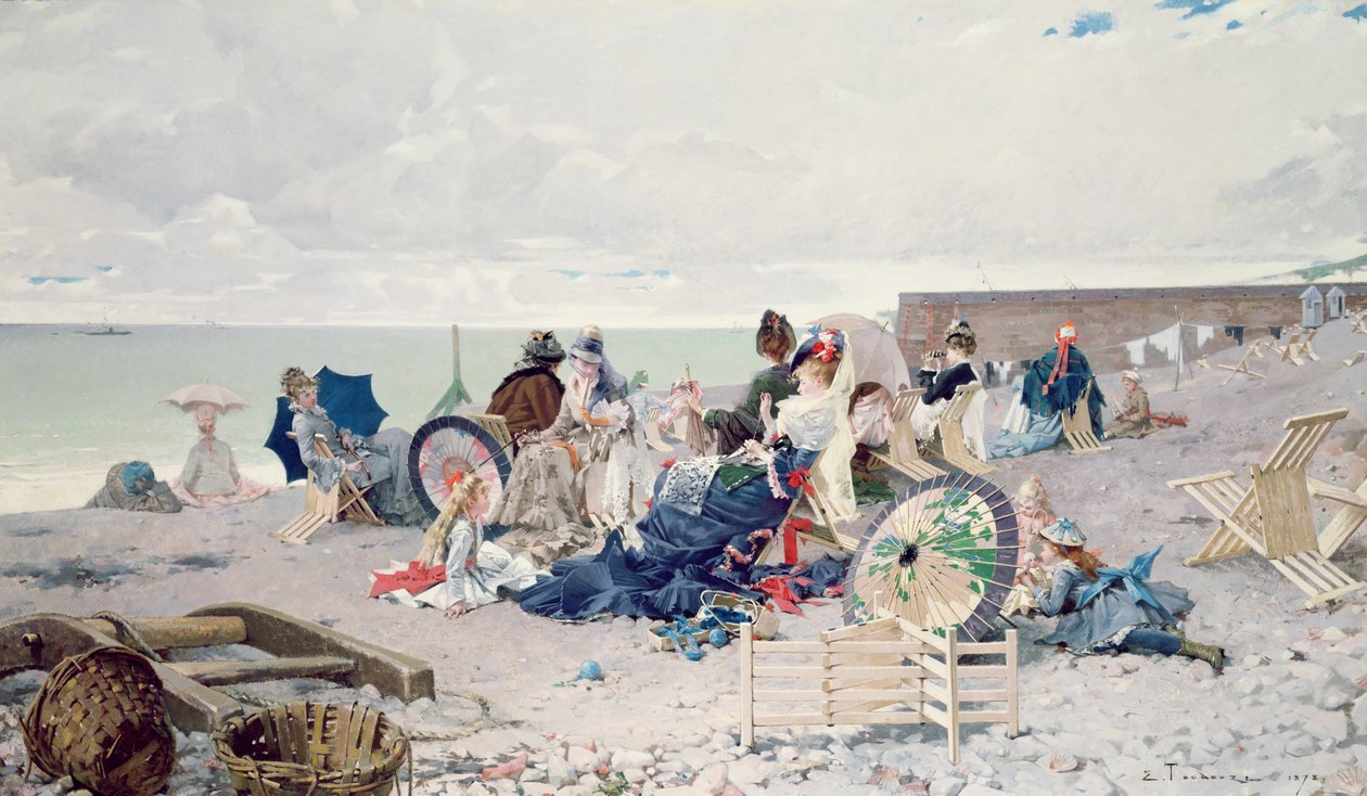 Stranden vid Yport, 1878 av Edouard Toudouze