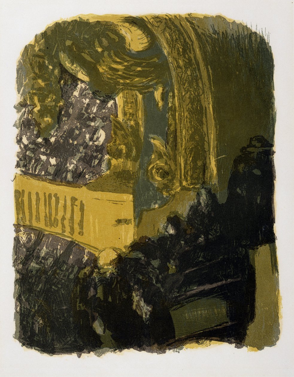 Balkong på teatern, 1900 (färg litho på vävt papper) av Edouard Vuillard