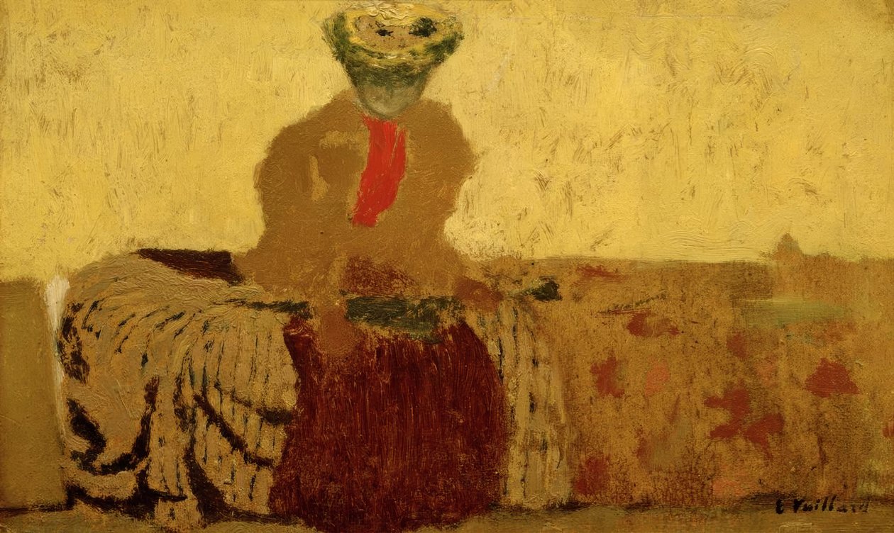 Kvinna med röd slips av Edouard Vuillard
