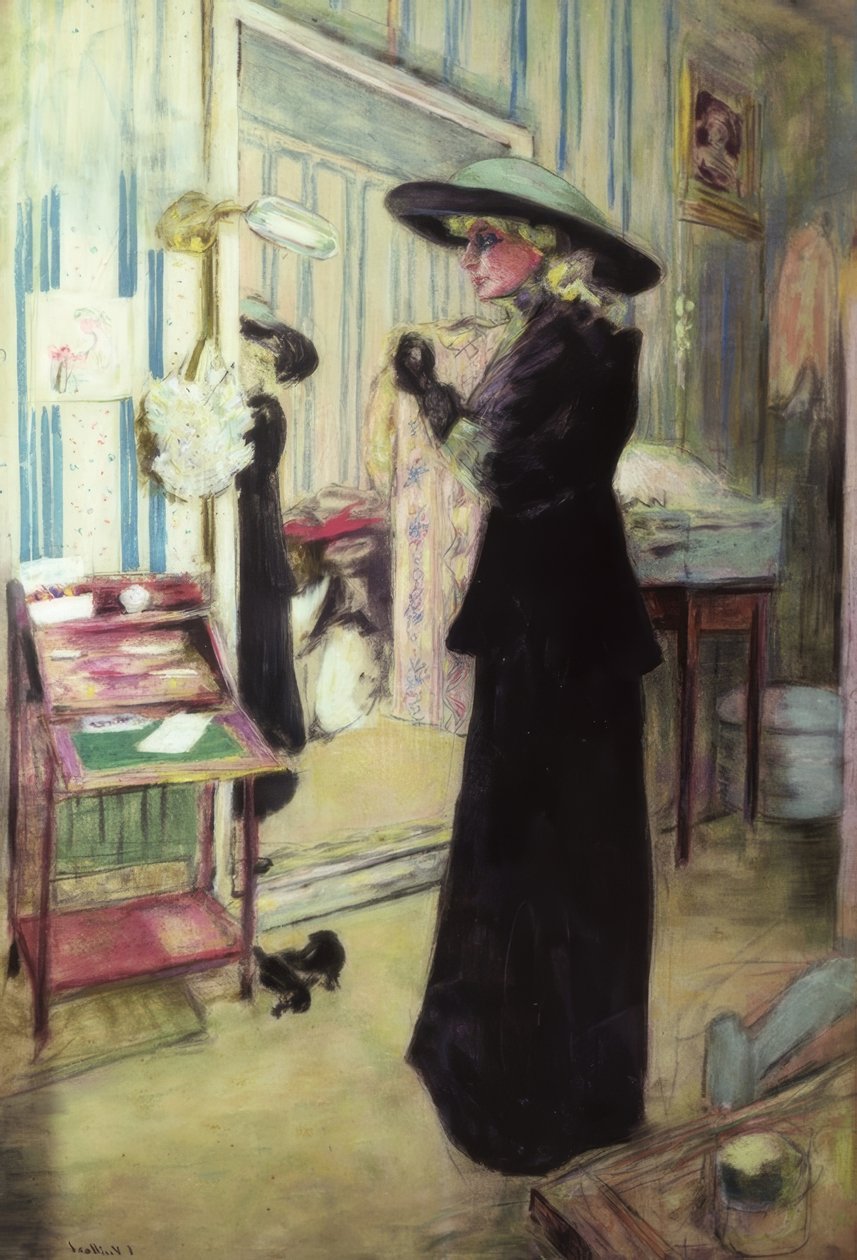 Charlotte Lyses reträtt. Artist: EDOUARD VUILLARD. Museum: MUSEE TOULOUSE-LAUTREC ALBI FRANCIA av Edouard Vuillard